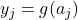 y_j = g(a_j)