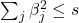 \sum_j \beta_j^2 \leq s