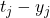 t_j - y_j