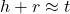 h + r \approx t