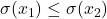 \sigma(x_1) \le \sigma(x_2)