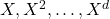X, X^2, \dots, X^d