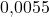 0{,}0055