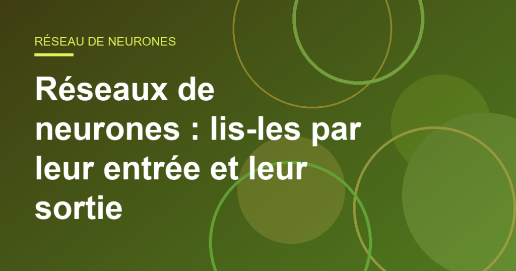 Réseaux de neurones : lis-les par leur entrée et leur sortie